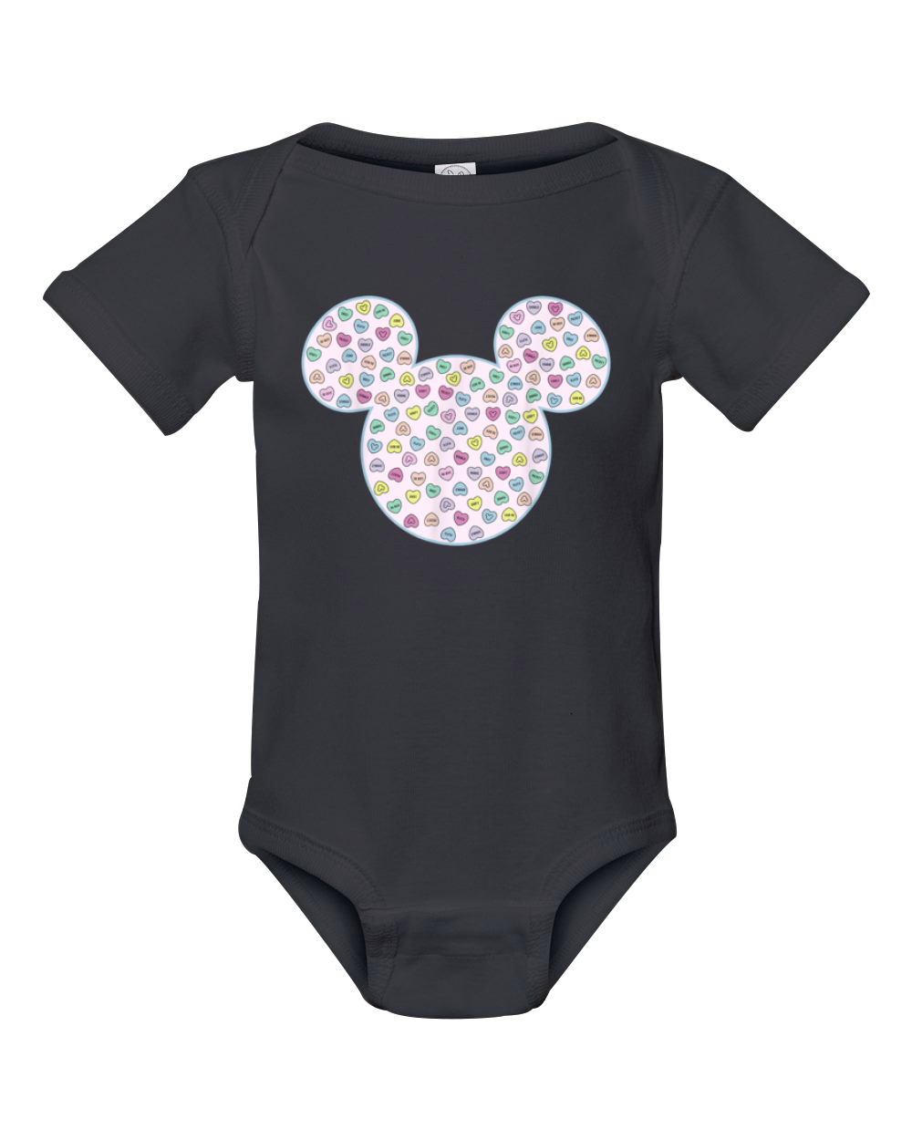 Disney Mickey And Friends Candy Hearts Ear Fill Infant Bodysuit