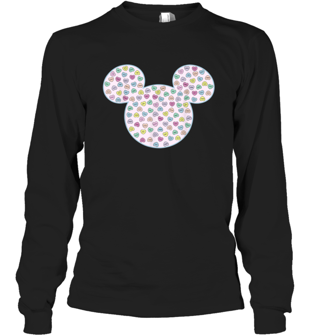 Disney Mickey And Friends Candy Hearts Ear Fill Long Sleeve T Shirt