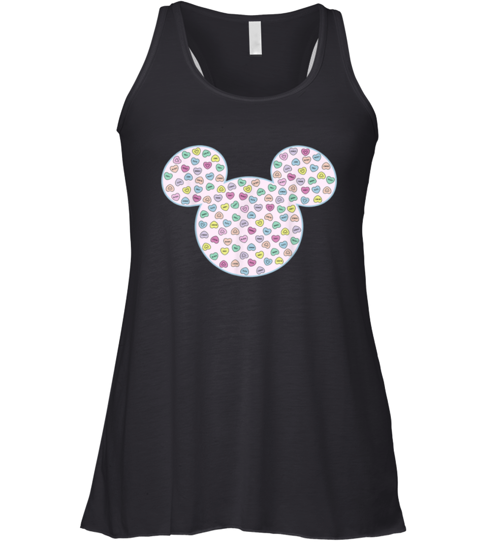 Disney Mickey And Friends Candy Hearts Ear Fill Racerback Tank
