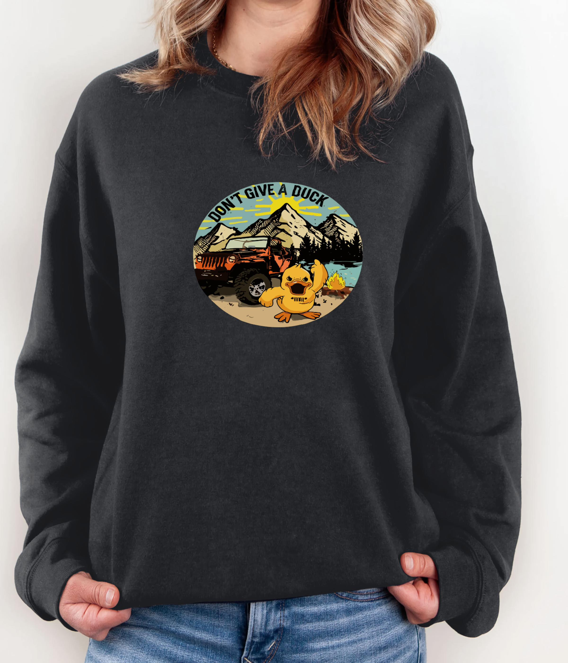 Dont Give A Duck Jeep Duck Unisex Sweatshirt