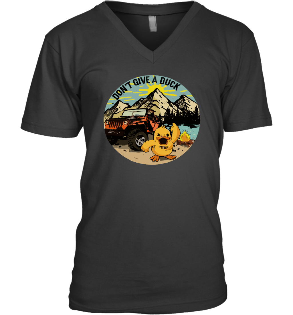 Dont Give A Duck Jeep Duck Unisex V Neck T Shirt