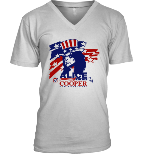 Alice Cooper For President 2024 V Neck T Shirt