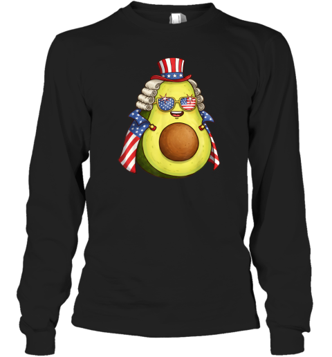 Cute Avocado American Flag Cape 4Th Of July America Usa Long Sleeve T Shirt