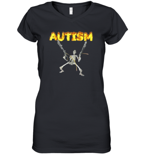 Autism Skeleton Meme Women039S V Neck T Shirt