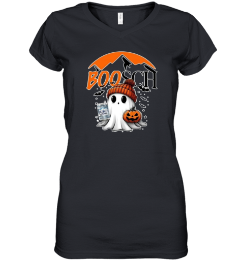 Boosch Boo Ghost Halloween Busch Light Women039S V Neck T Shirt