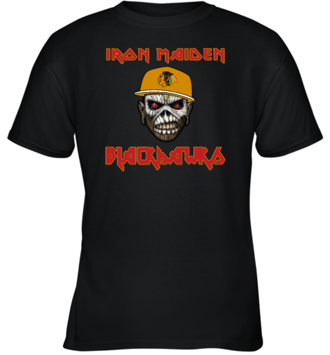 Chicago Blackhawks Iron Maiden Rock Band Youth T Shirt