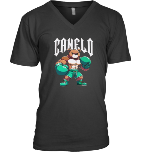 Canelo Teddy Bear Logo V Neck T Shirt