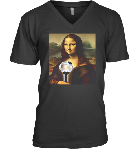Bts J Hope Mona Lisa Holding Army Bomb V Neck T Shirt