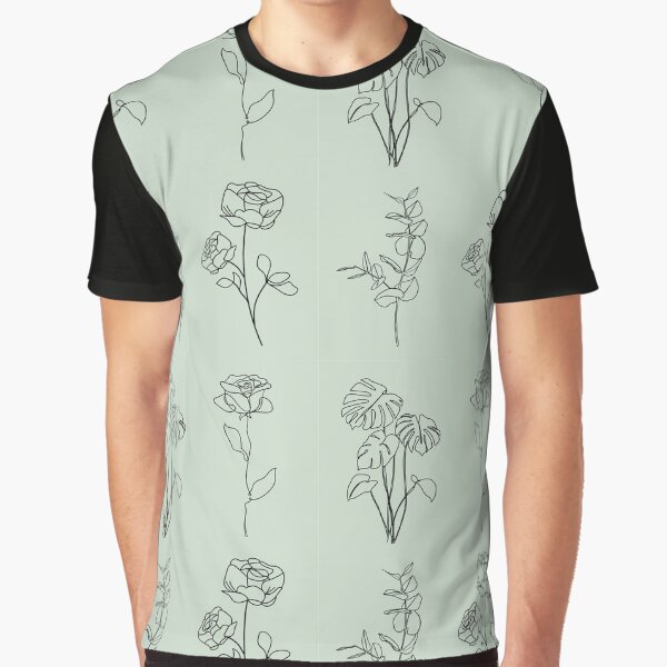 Green Plants Line Art Graphic T-Shirt for Sale by shopcosmiclatte