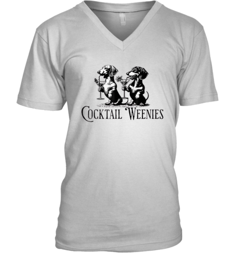 Cocktail Weenies Dachshund V Neck T Shirt
