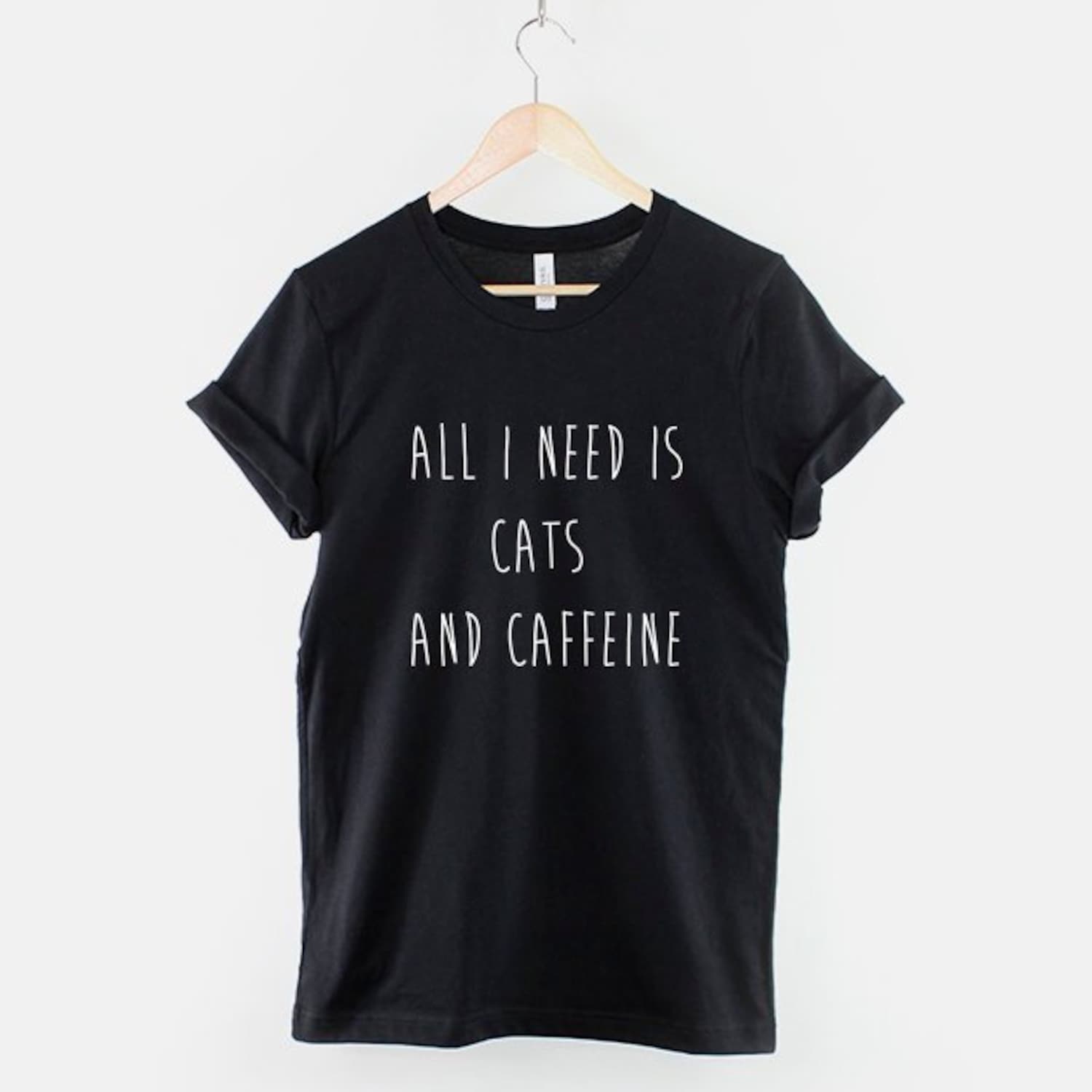 Cats and Caffeine Shirt: Soft Cotton Cat Lover Tee
