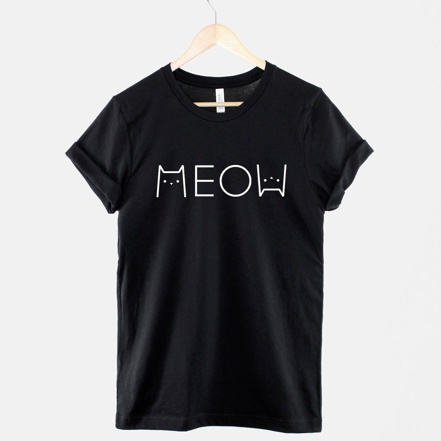 Meow Cat T-Shirt: Ring Spun Cotton, Cat Lover Gift