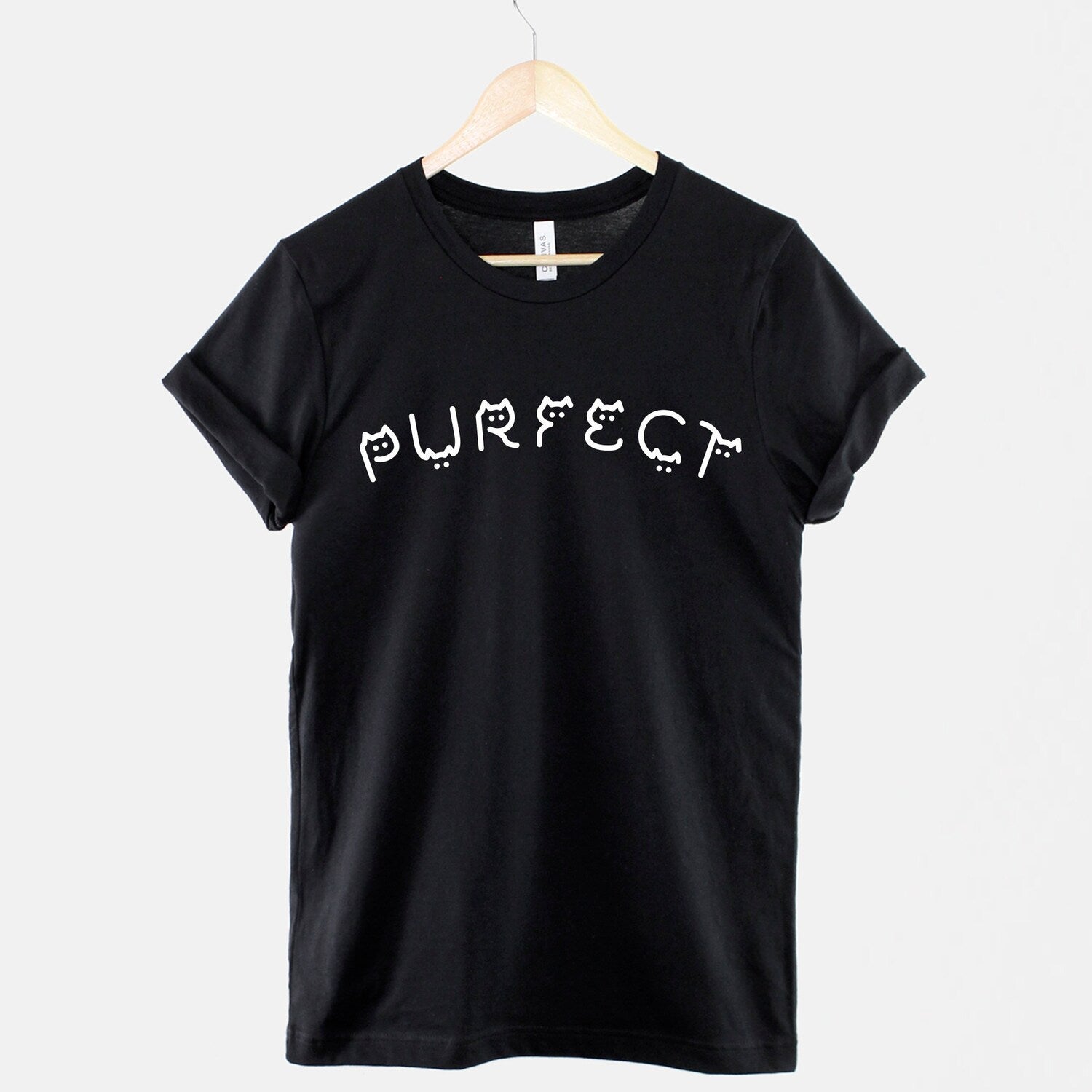 Purfect Cat T-Shirt: Ring Spun Cotton Cat Lover Tee