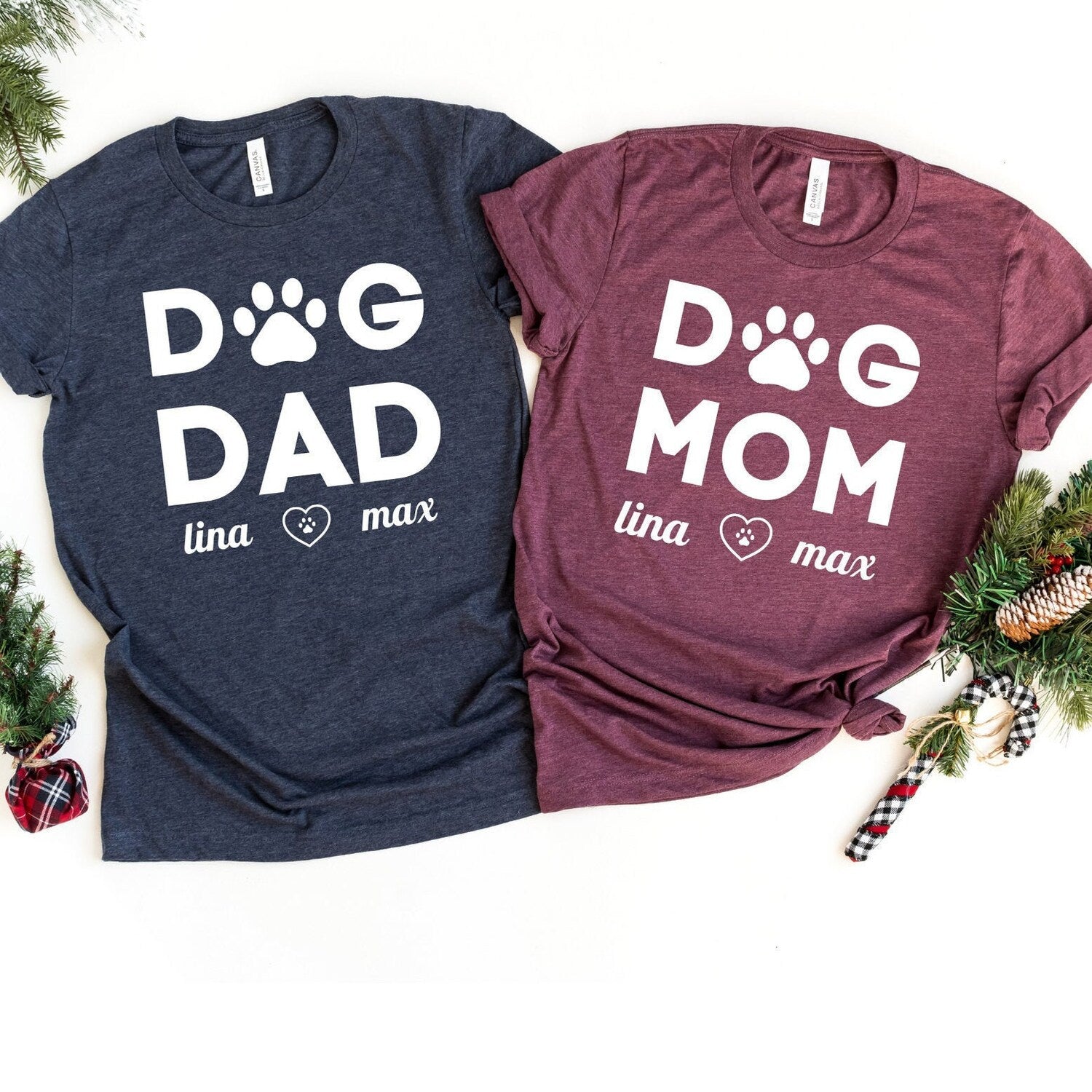 Dog Mom Dog Dad Shirts, Dog Name T-Shirt, Dog Lover Tee, Custom Dog Shirt, Dog Gift