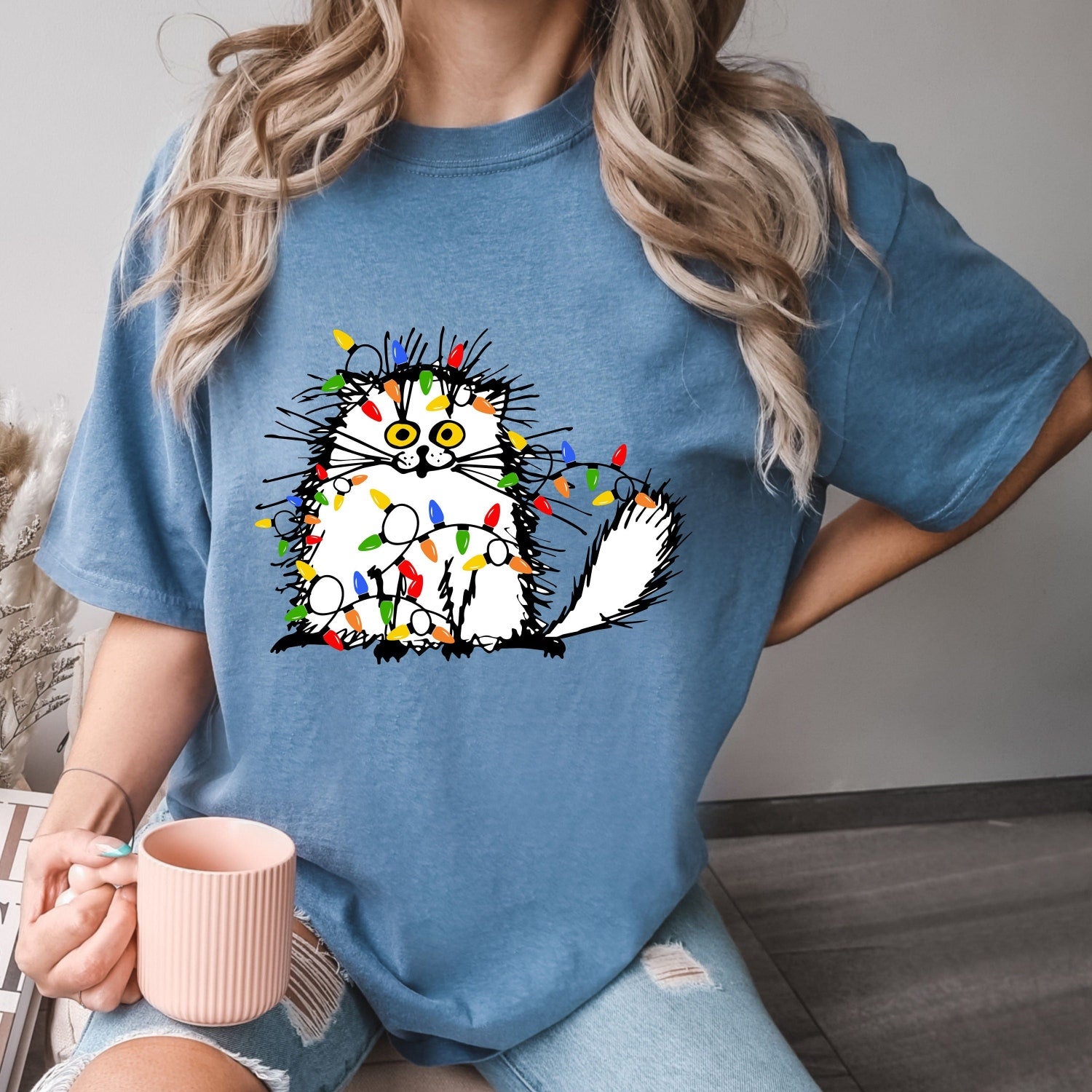 Comfort ColorsÂ® Christmas Funny Cat Shirt, Funny Cat Shirt, Cute Funny Cat Shirt, Cat Lover Shirt, Animal Lover Shirt, Christmas Gift Shirt