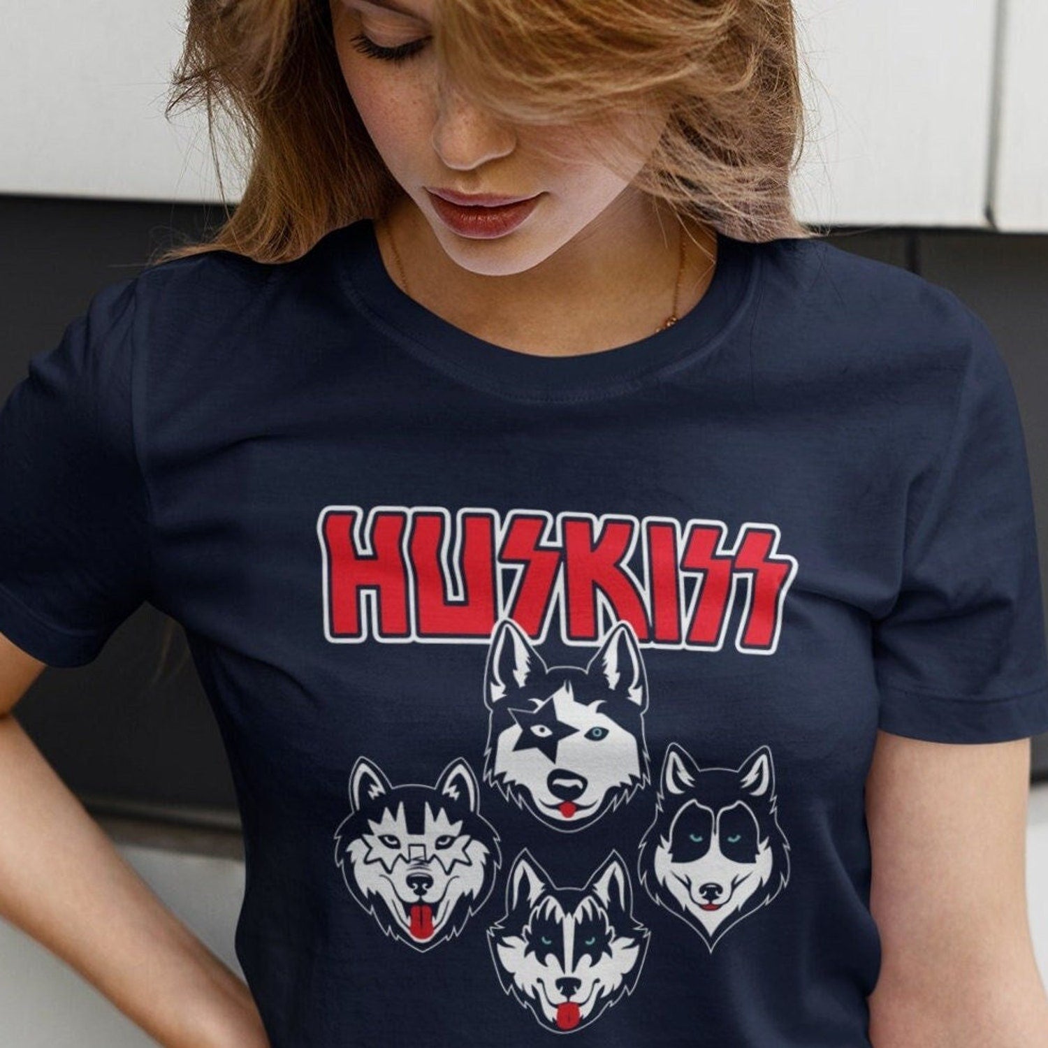 Huskiss Funny Dogs Puppy Rock Rockin Gift For Husky Lover T-Shirt, love husky, siberian husky shirt, alaskan husky
