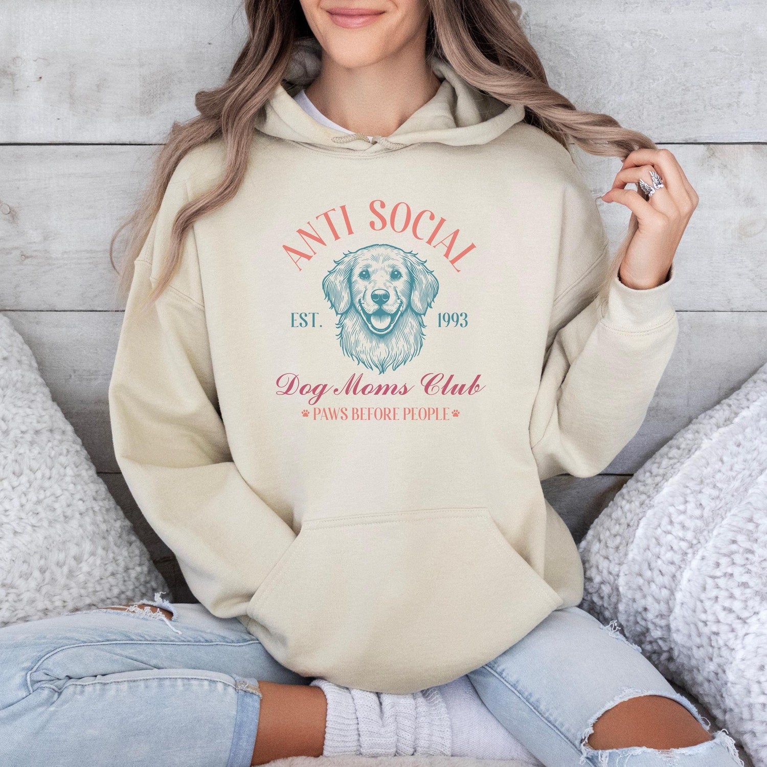 Anti Social Dogs Mom Club Hoodie, Dog Owner Shirt, Dog Mom Sweatshirt For Women, Pet Lover Sweater, Pet Owner T, Dog Lover Gift,Gift For Mom