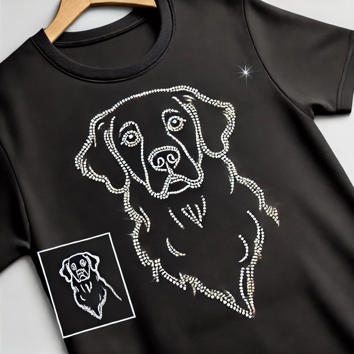 Premium Rhinestone Dog Breed T-Shirts â Sparkling Custom Designs for Dog Lovers Golden Retriever, Labrador, French Bulldog, Poodle & More