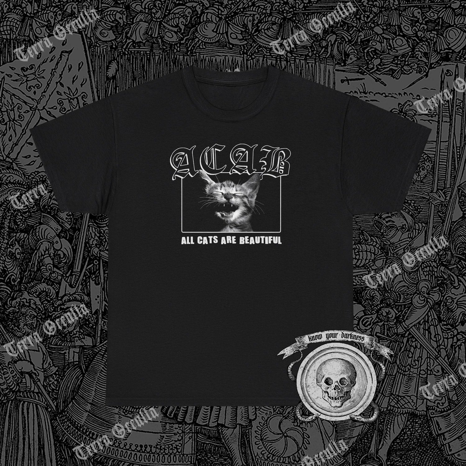 All Cats are Beautiful, Anarchy T-Shirt, Funny Cat Shirt, Punk T-Shirt, Anarchist Shirt, Leftist T-Shirt, Cat Lover Shirt