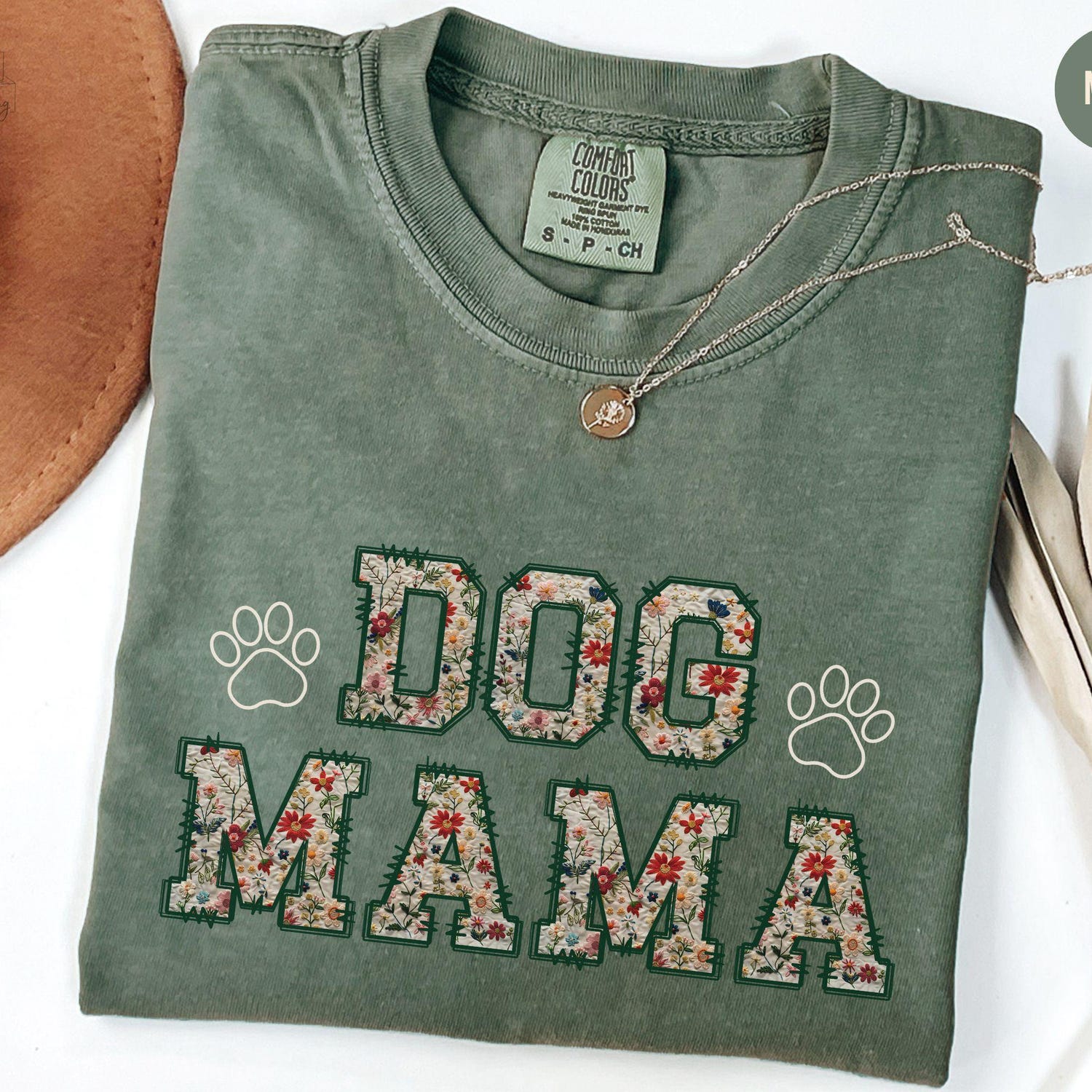 Comfort Colors Dog Mama T Shirt, New Dog Owner Shirt, Fur Mom Christmas Gift, Pet Lover Gift, Floral Dog Lover Gift For Her, Dog Tee Women