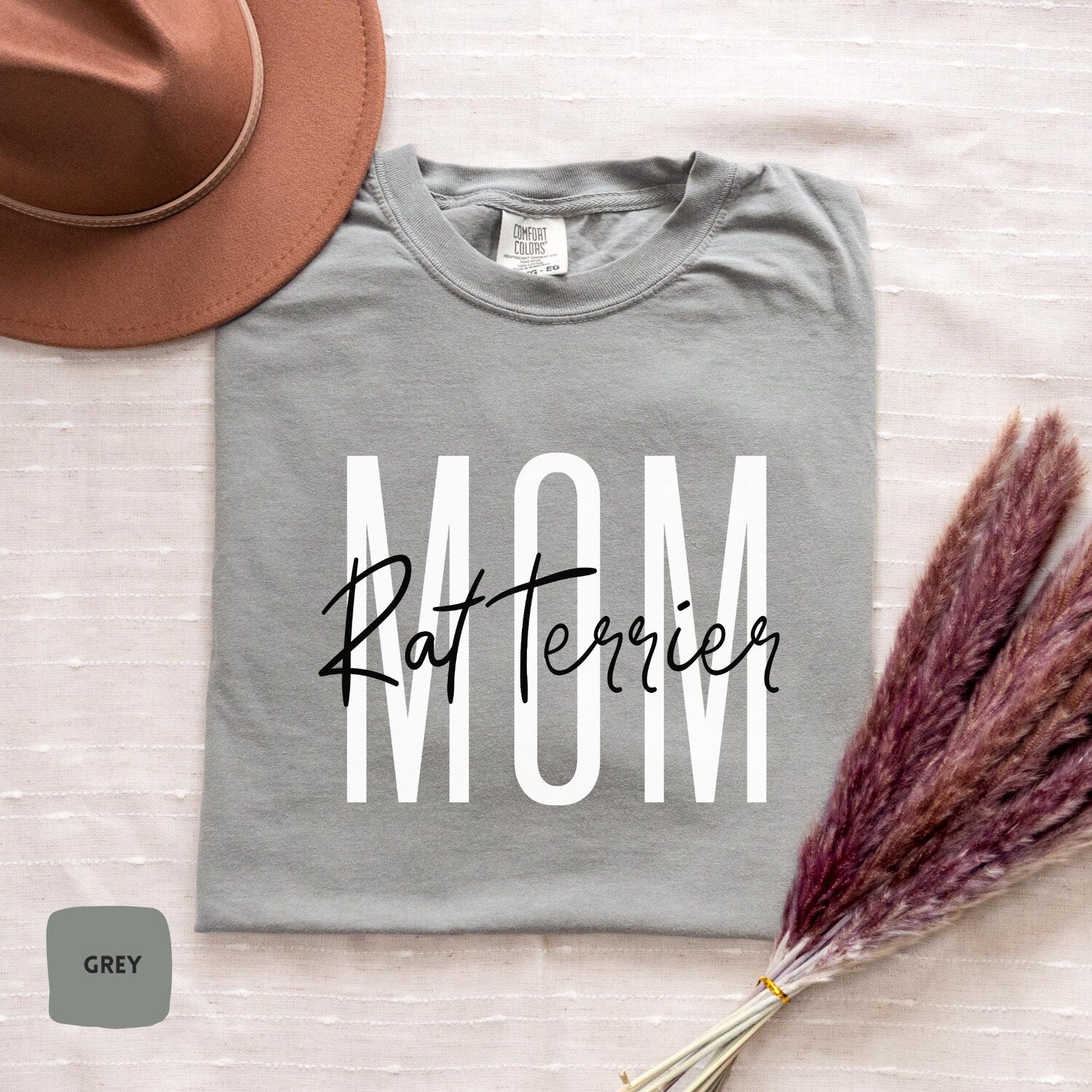 Rat Terrier Mom Shirt | Custom Dog Name T-Shirt, Comfort ColorsÂ® Rat Terrier Dog Shirt, Rat Terrier Mom Sweatshirt, Dog Mom T-shirt
