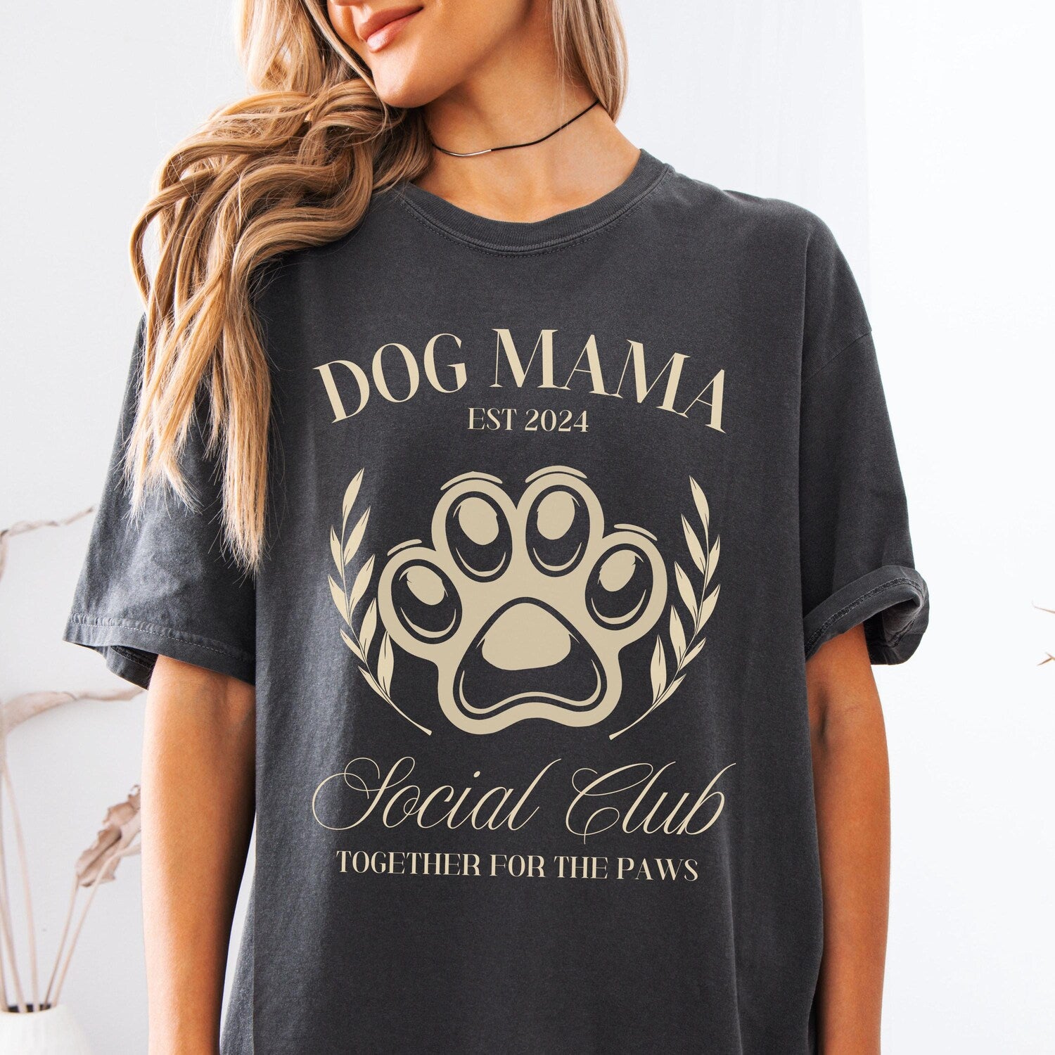 Custom Dog Mama T-Shirt, Comfort Colors 1717 Tee, Social Club Personalized Year, Women's Shirt, Gift for Dog Lovers, Gift for Her