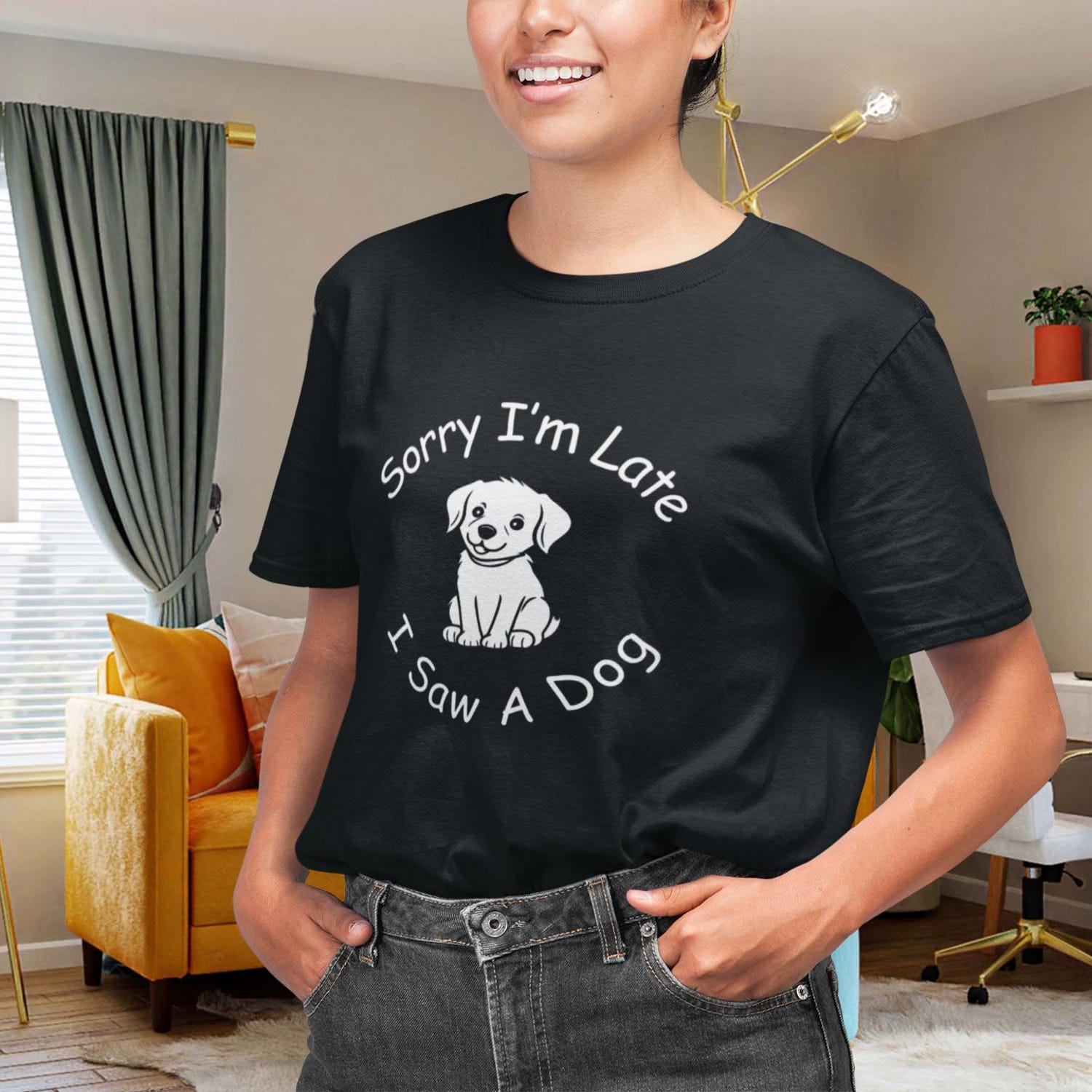 Funny Dog Lover T-Shirt: Sorry I'm Late, Puppy Graphic Tee