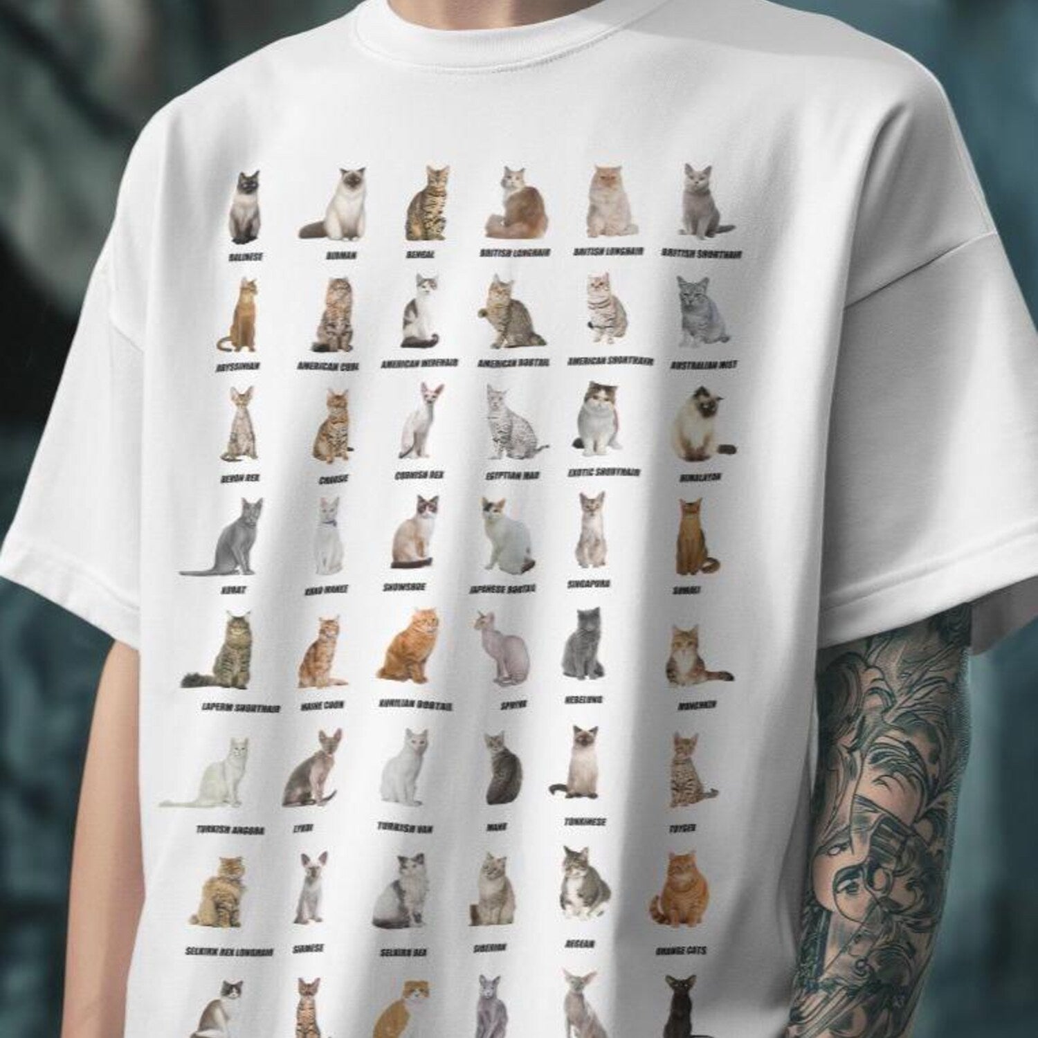 Cat Breed Graphic Shirt: Funny Cat Lover Gift