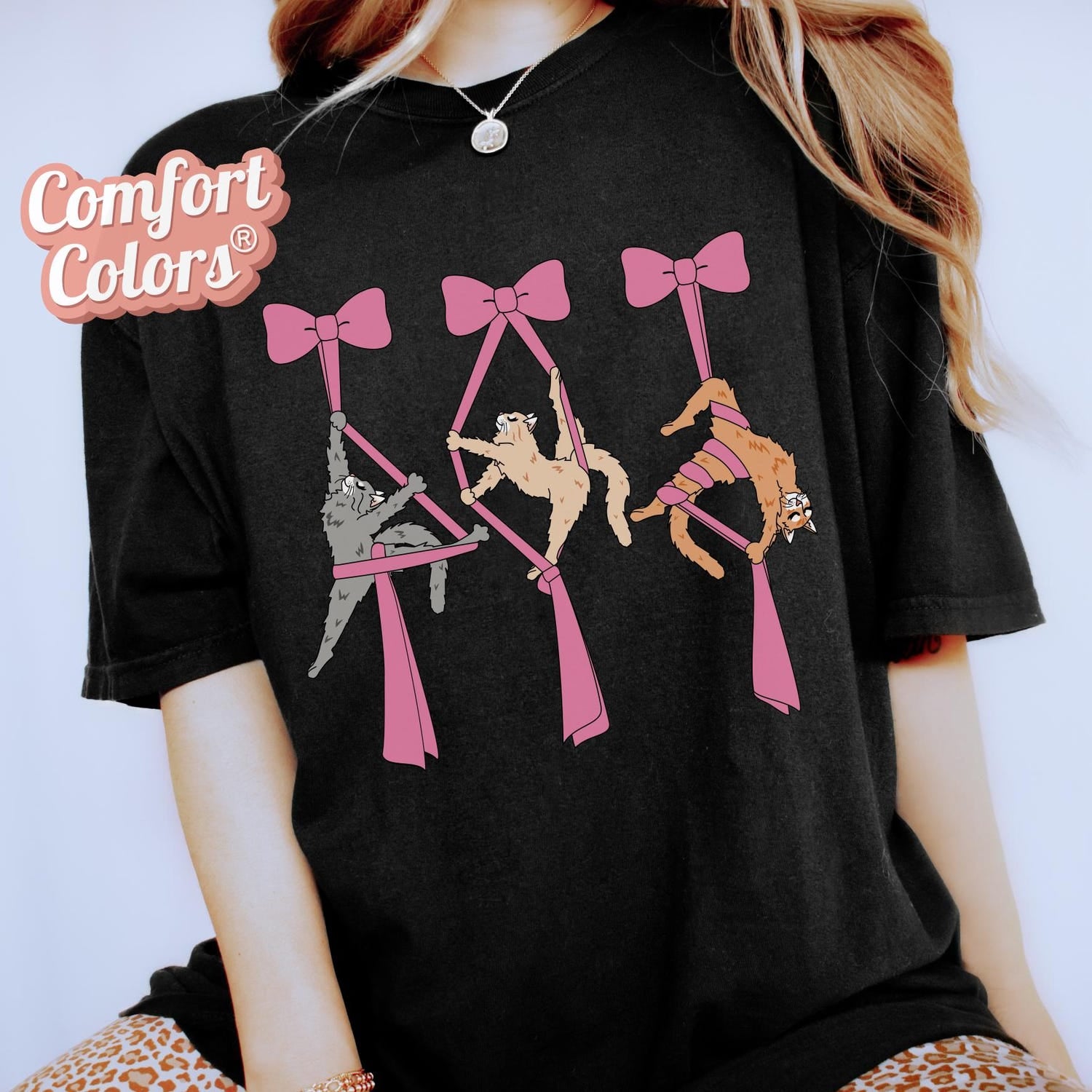 Aerial Silks Cat Shirt | Comfort Colors Cat Mom Tee | Unique Aerials Gift