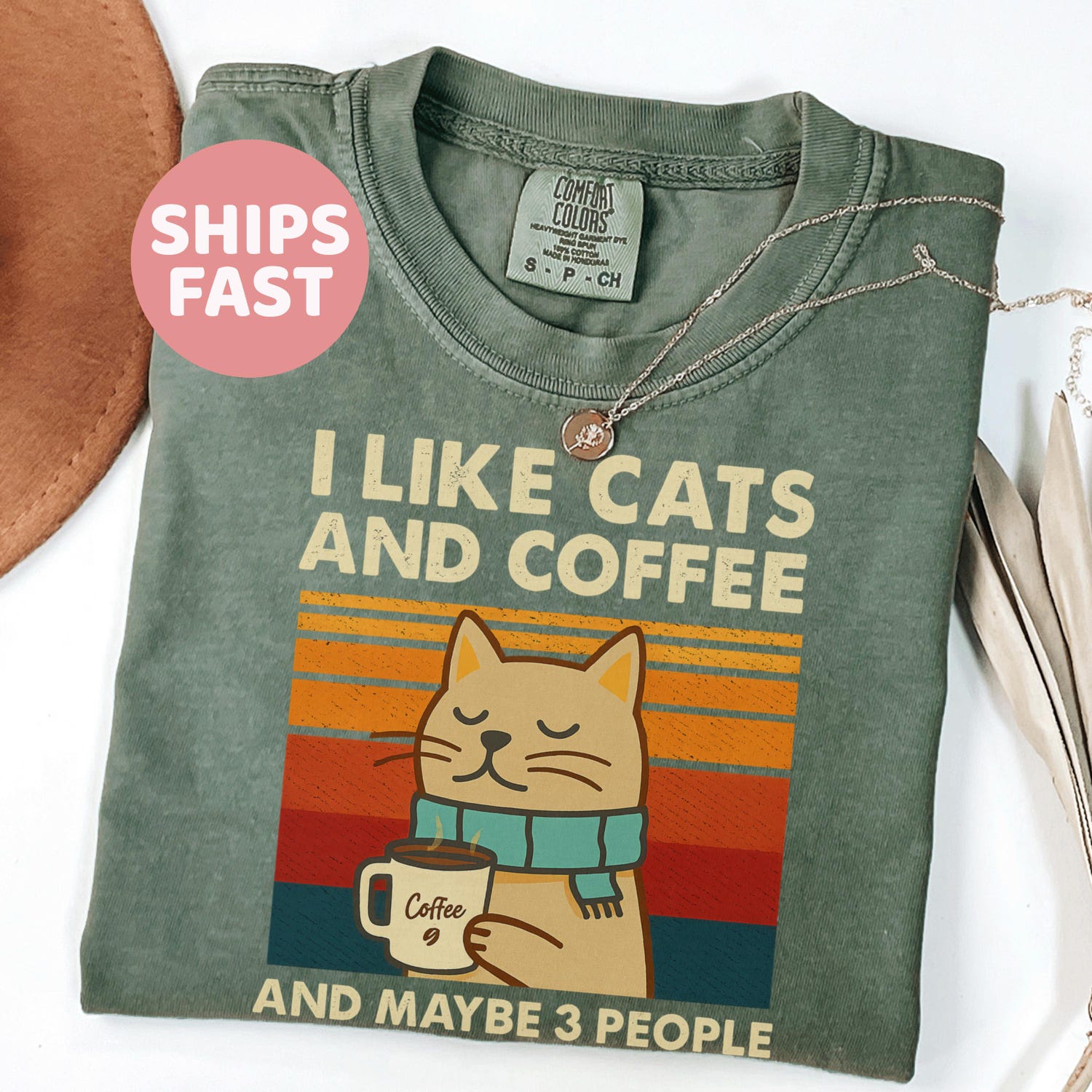 I Like Cats And Coffee Shirt, Coffee Lover Shirt, Funny Cat Shirt, Cat Mom Gift, Cat Lover Shirt, Retro Coffee Shirt, Vintage Cat Shirt