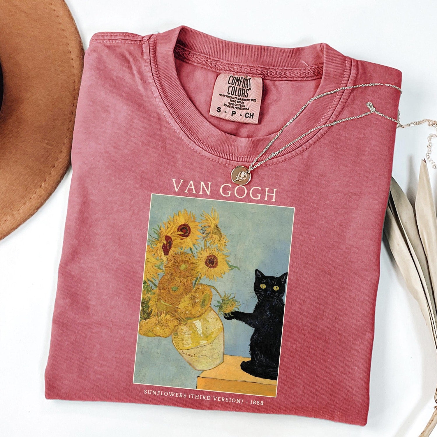 Comfort ColorsÂ® Cat Shirt, Funny Cat Shirt, Van Gogh Shirt, Cat Meme Shirt, Black Cat T Shirt, Art Shirt, Artist Tee, Kitty Lover Gift Tee