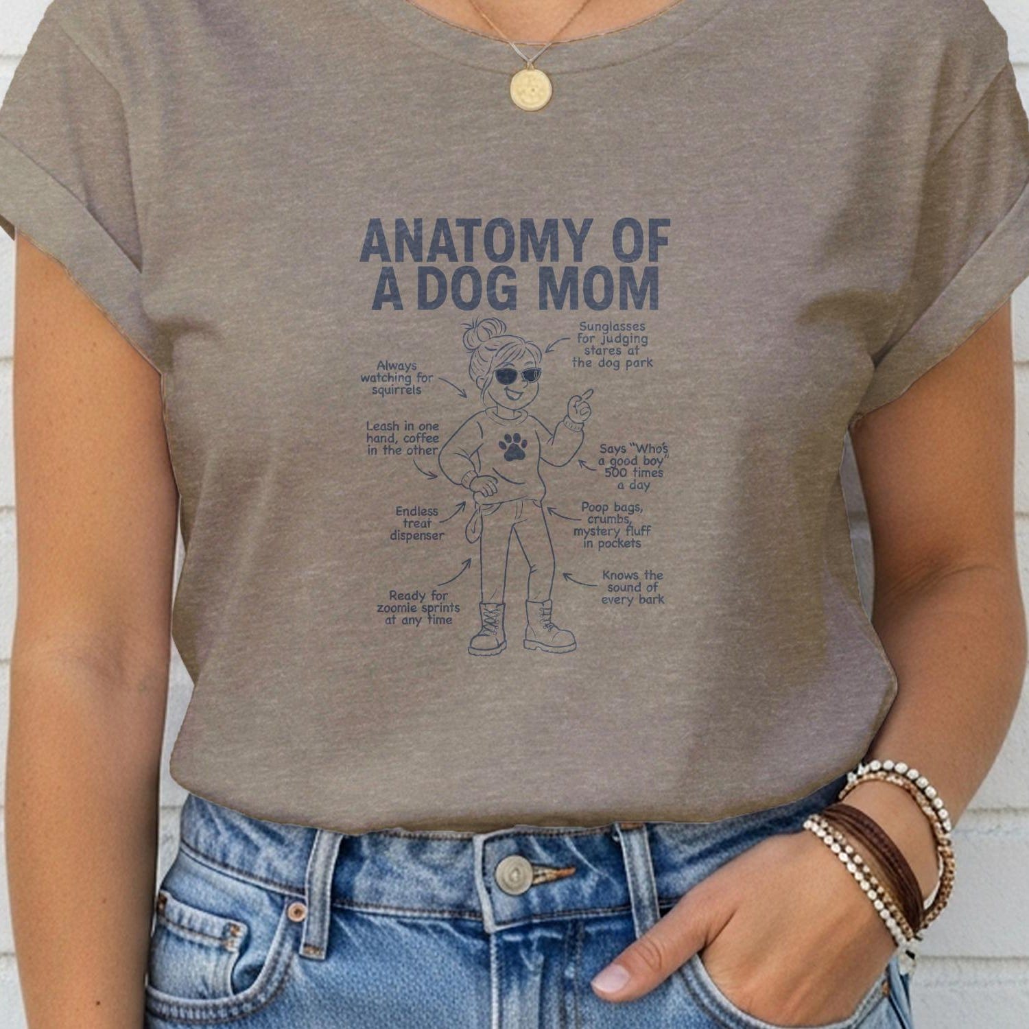 Anatomy of a Dog Mom T-Shirt, Funny Dog Lover Gift, Cute Dog Mom Tee, Best Dog Mom Ever, Pet Owner Shirt, Gifts for Dog Owners
