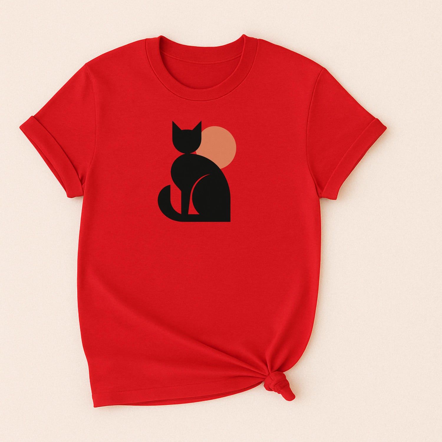Abstract Geometric Cat Shirt - Bauhaus Inspired Minimalist Cat Lover Tee