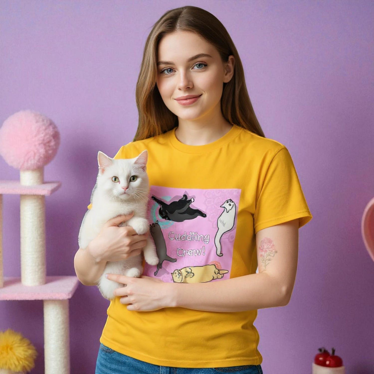 100% Cotton Cat Lover T Shirt | Unisex Cozy Crewneck Tee | Pet Enthusiast Gift