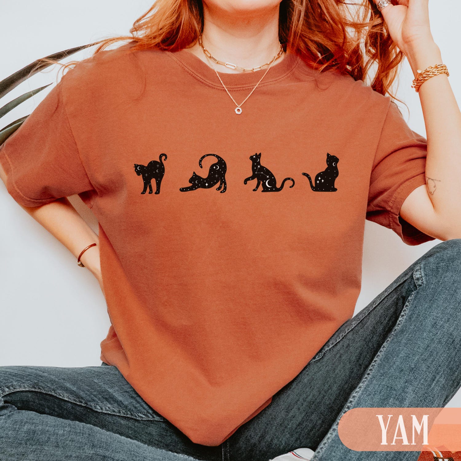 Celestial Spooky Cat Lover T-shirt