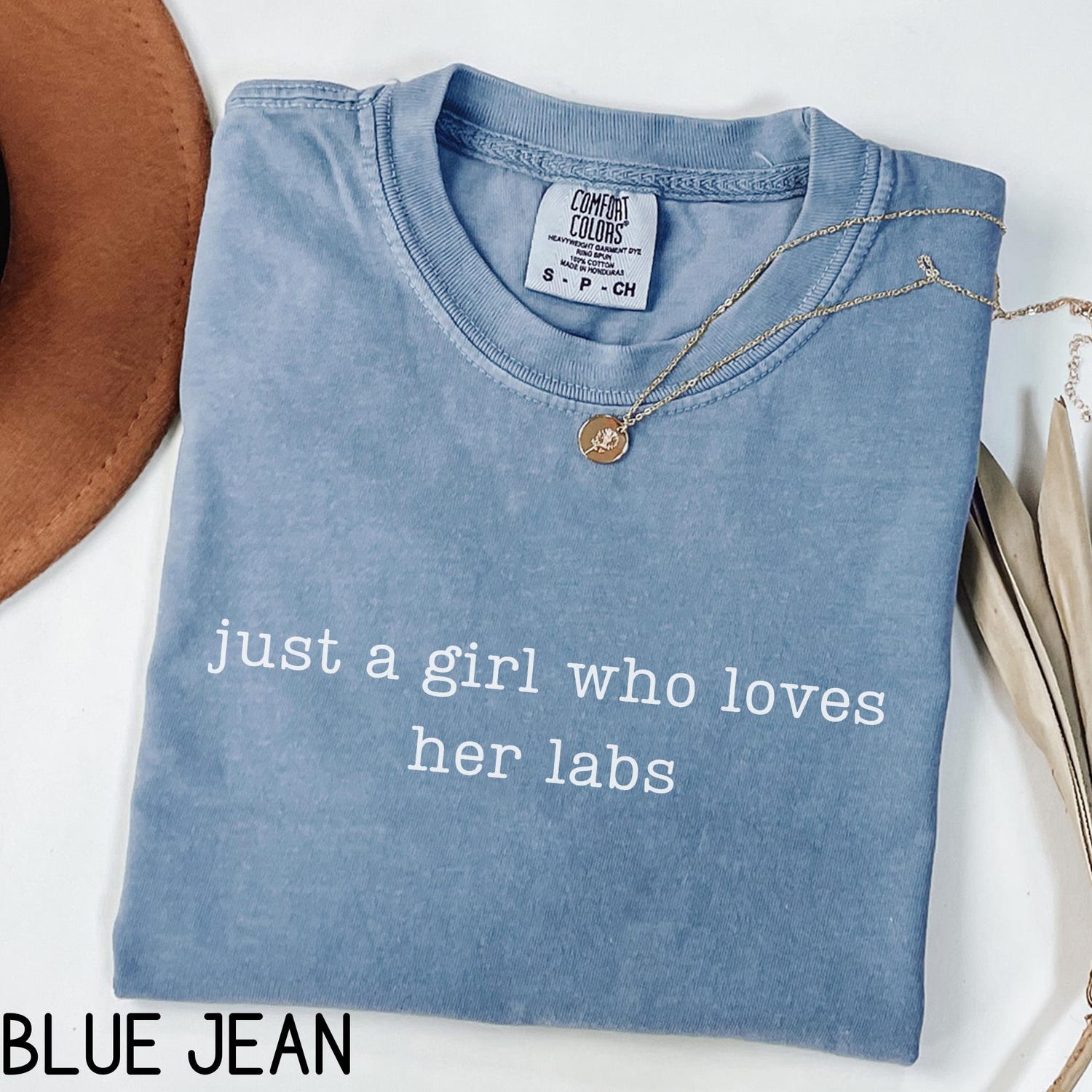 Just a Girl Who Loves Her Lab Shirt, Comfort ColorsÂ® Cute Dog Mom Shirt Labrador Retriever Owner Gift Funny Dog Lover Graphic Tee for Women