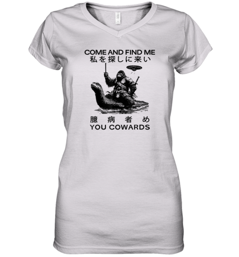 Come And Find Me You Cowards Japanese Funny Cryptid Women039S V Neck T Shirt
