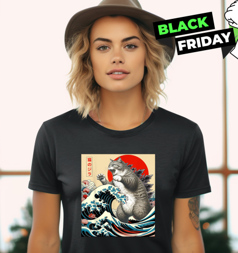 Catzilla Cat Japanese Art Funny Cat Gifts Women039S T Shirt