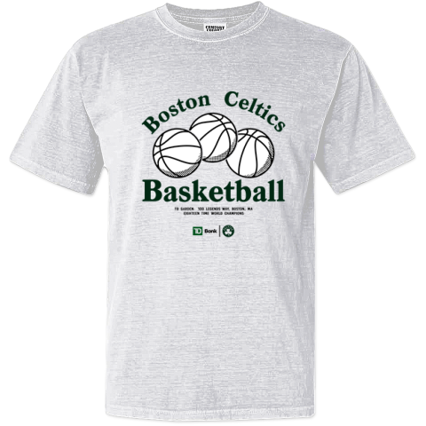 Boston Celtics Basketball Eighteen Time World Champions Dyed Heavyweight T Shirt