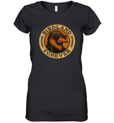 Birdland Forever Cool Retro Oriole Women039S V Neck T Shirt