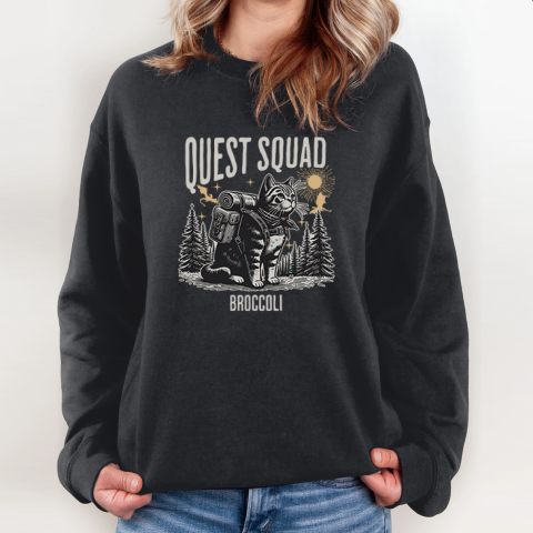 Cat Onyx Storm Quest Squad Broccoli Sweatshirt