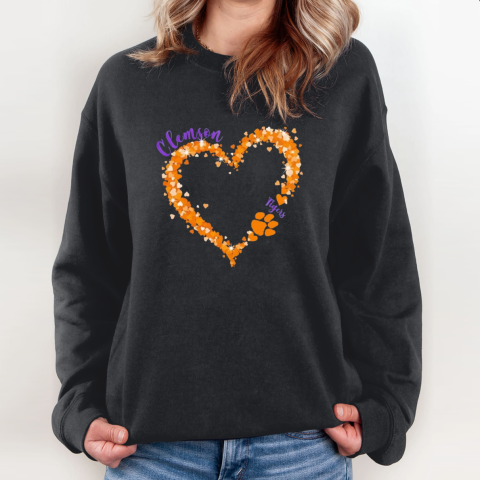 Clemson Tigers Pride Big Hearts With The Tigers Logo Sweatshirt