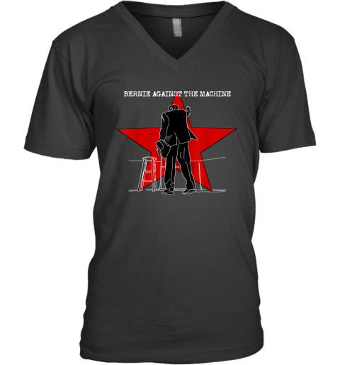 Bernie Sanders Against The Machine Punk Rock Stage Star V Neck T Shirt