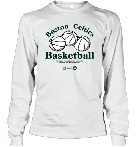 Boston Celtics Basketball Eighteen Time World Champions Long Sleeve T Shirt