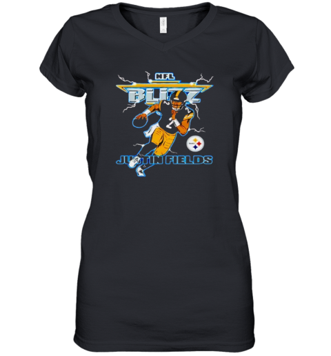 Blizz Justin Fields Pittsburgh Steelers Women039S V Neck T Shirt