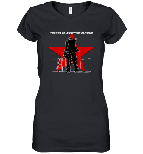 Bernie Sanders Against The Machine Punk Rock Stage Star Women039S V Neck T Shirt