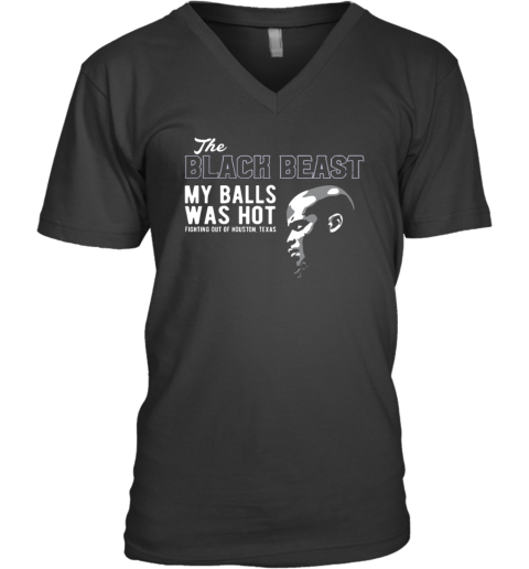 Derrick Lewis The Black Beast My Balls Was Hot V Neck T Shirt