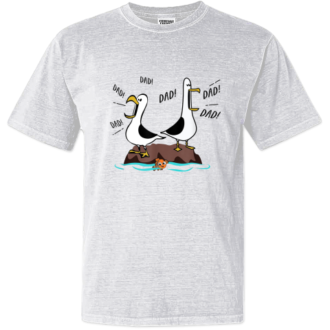 Dad Dad Dad Seagull Father Day Dyed Heavyweight T Shirt