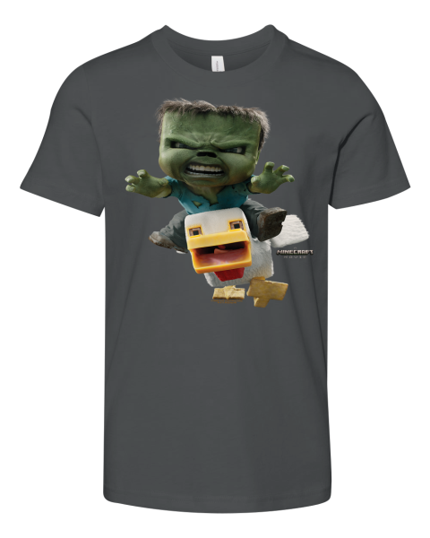A Minecraft Movie Chicken Jockey Baby Zombie Attack Premium Youth T Shirt