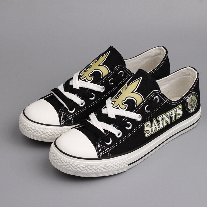 Custom New Orleans Saints Nfl Low Top Canvas Shoes Sneakers T D732H
